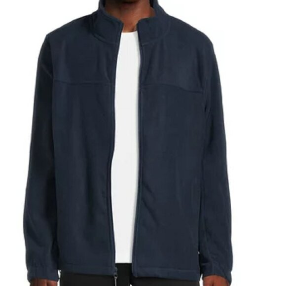 Swiss Alps Men's Full Zip Polar Fleece Jacket (Large, Navy) - NWT, Never Worn - Picture 2 of 4